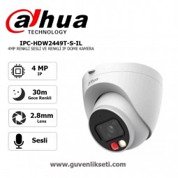 Dahua IPC-HDW2449T-S-IL 4mp Gece Renkli ve Sesli ip Dome Kamera Dahua IPC-HDW2449T-S-IL 4mp Gece Renkli ve Sesli ip Dome Kamera